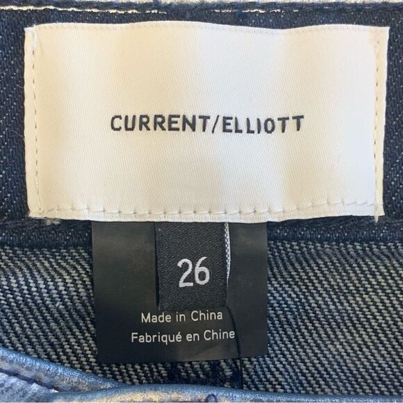 Current Elliot The Fling Silver Stripe Crop Denim Jeans Size 26 - Picture 7 of 12